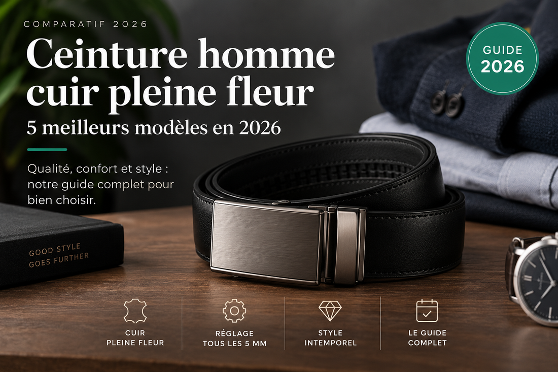 Ceinture homme cuir pleine fleur
